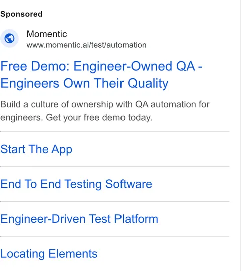 An ad Momentic is running