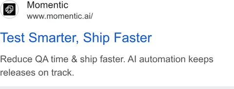 An ad Momentic is running