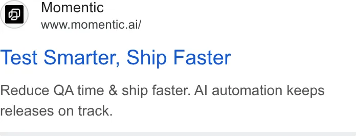 An ad Momentic is running