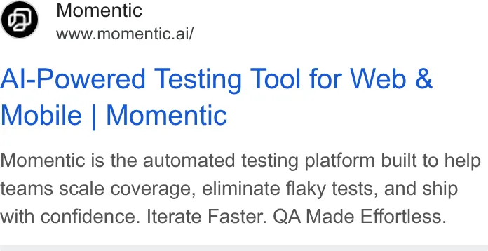 An ad Momentic is running
