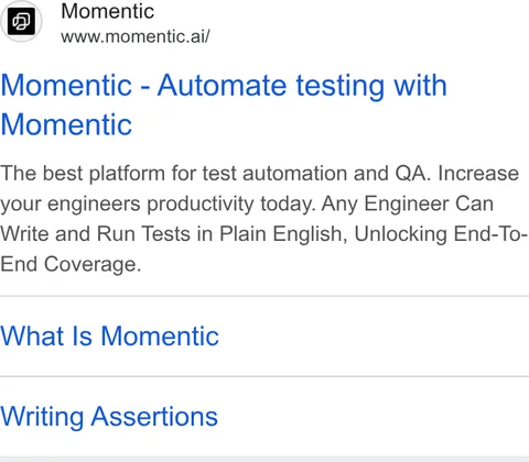 An ad Momentic is running
