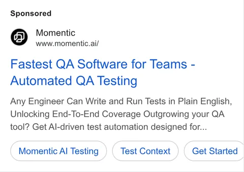 An ad Momentic is running