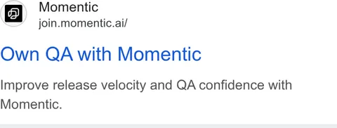 An ad Momentic is running