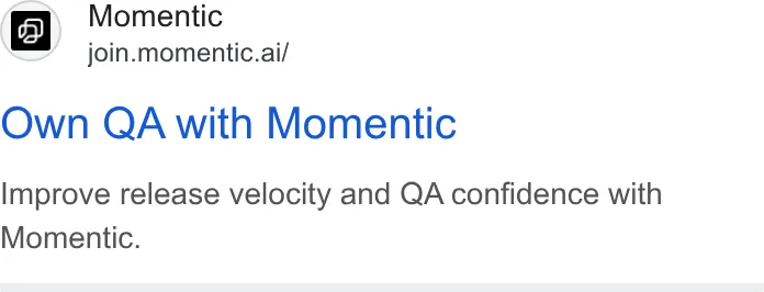 An ad Momentic is running
