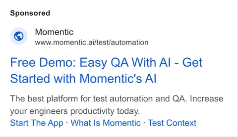 An ad Momentic is running