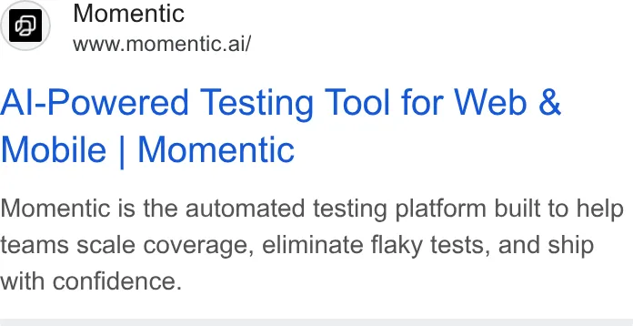 An ad Momentic is running