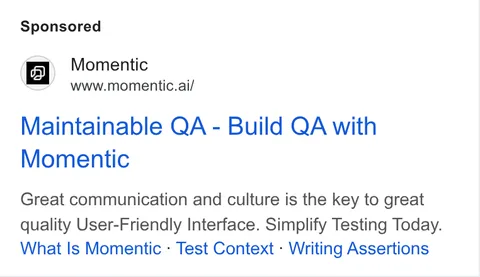 An ad Momentic is running