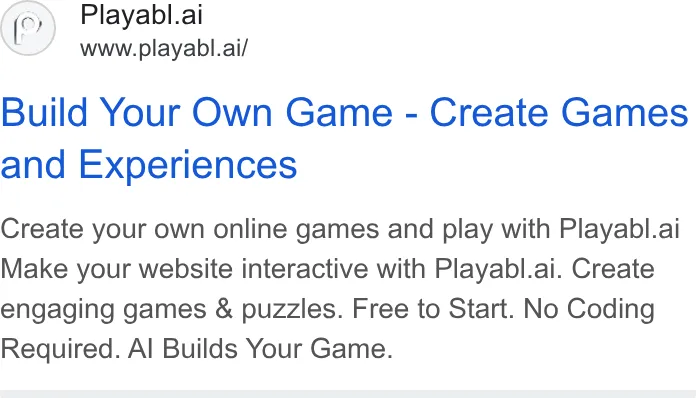An ad Playabl is running