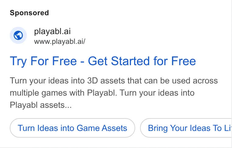 An ad Playabl is running