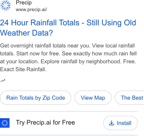 An ad Precip is running