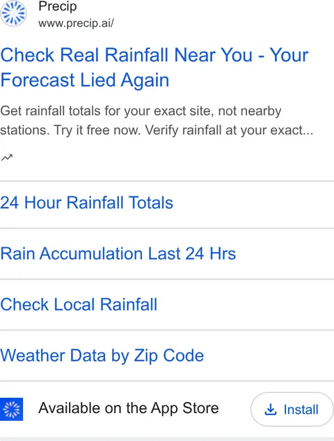 An ad Precip is running