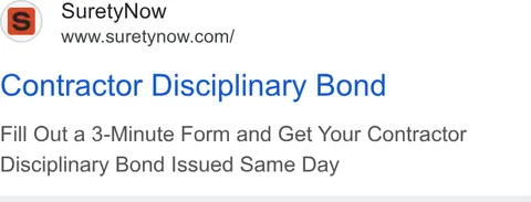 An ad SuretyNow is running