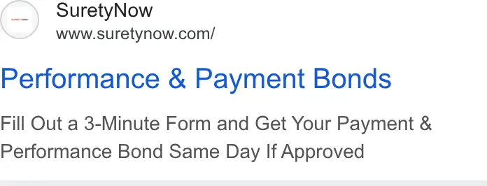 An ad SuretyNow is running