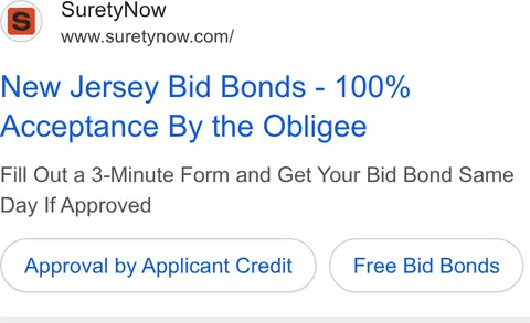 An ad SuretyNow is running