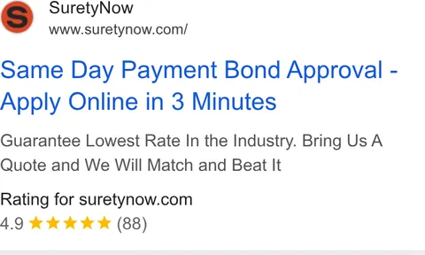 An ad SuretyNow is running