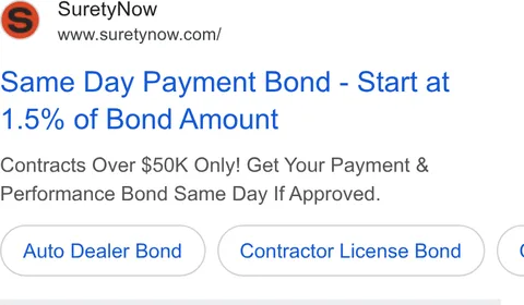 An ad SuretyNow is running