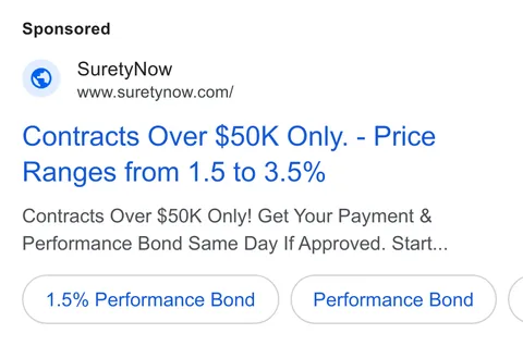 An ad SuretyNow is running
