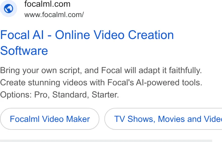An ad Focalml is running