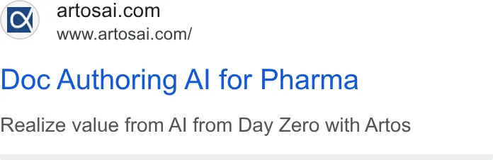 An ad Artos AI is running