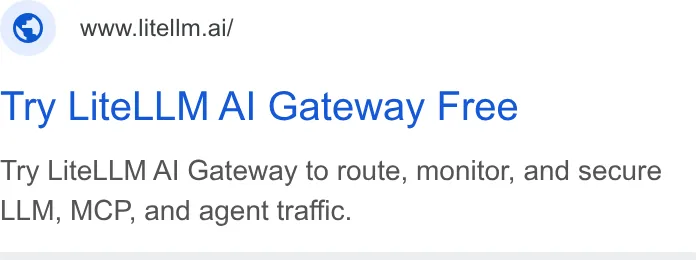 An ad LiteLLM is running