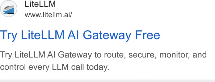 An ad LiteLLM is running