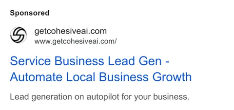 An ad Getcohesiveai is running