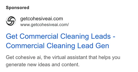 An ad Getcohesiveai is running