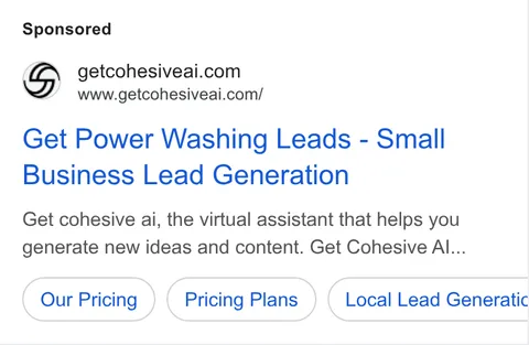 An ad Getcohesiveai is running