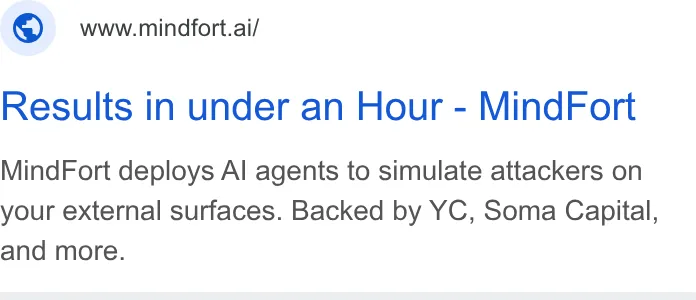 An ad MindFort is running