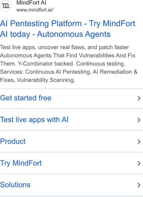 An ad MindFort is running