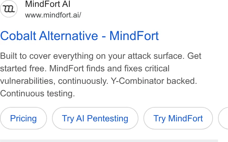 An ad MindFort is running