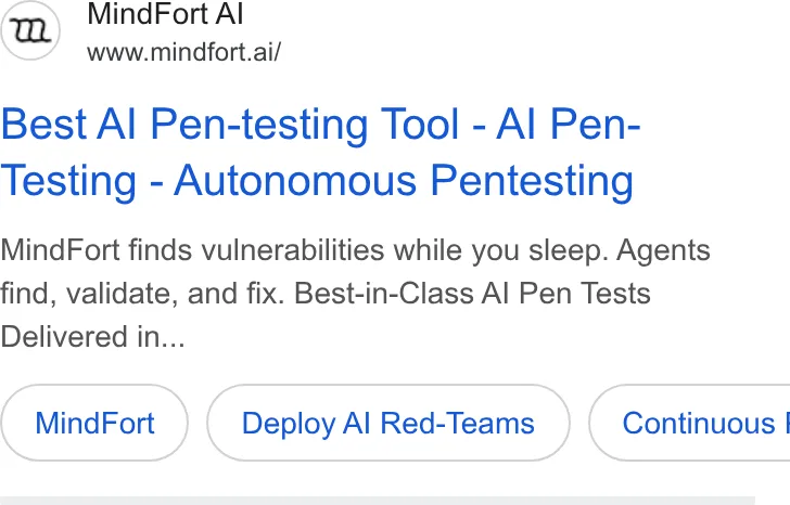 An ad MindFort is running