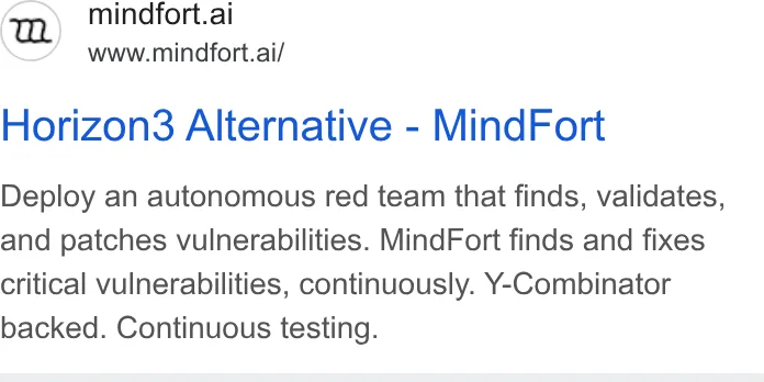 An ad MindFort is running