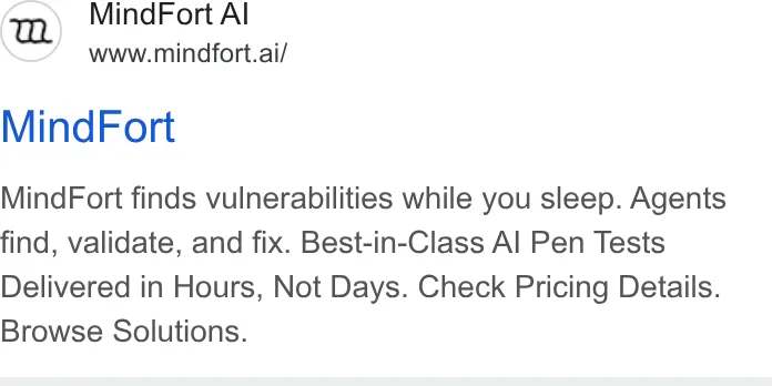An ad MindFort is running