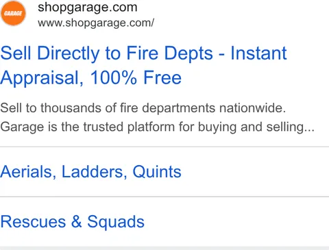 An ad Shopgarage is running