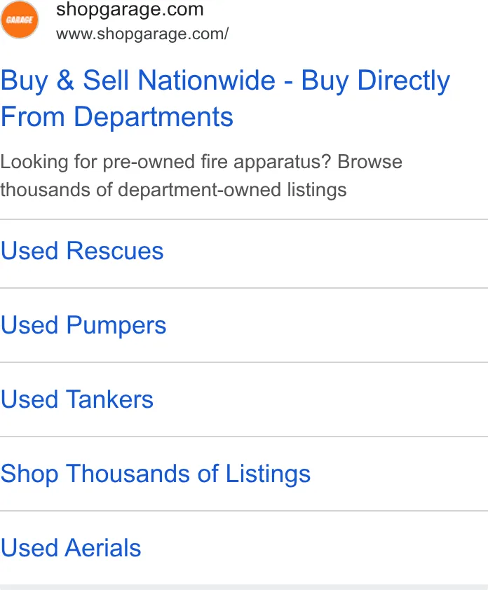 An ad Shopgarage is running