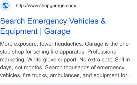 An ad Shopgarage is running