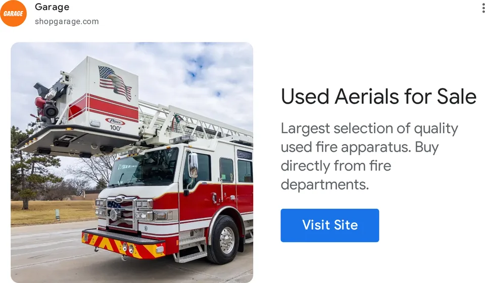 An ad Shopgarage is running