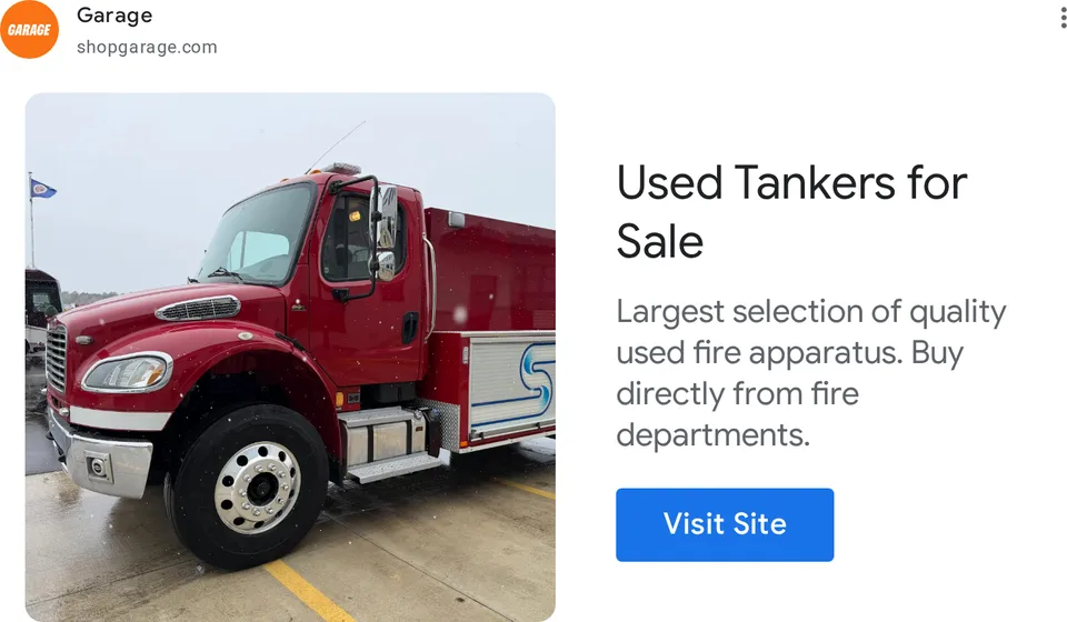 An ad Shopgarage is running
