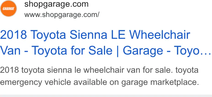 An ad Shopgarage is running