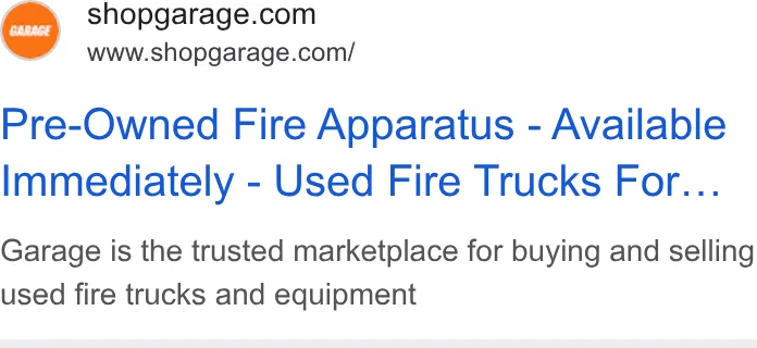 An ad Shopgarage is running