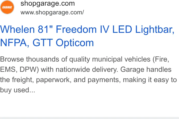 An ad Shopgarage is running