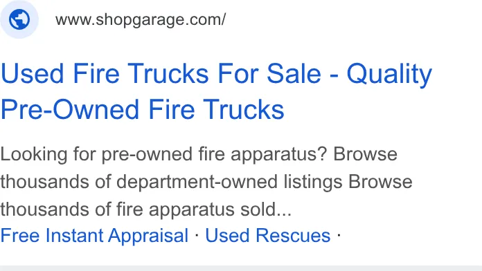 An ad Shopgarage is running