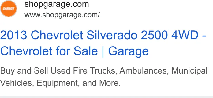 An ad Shopgarage is running