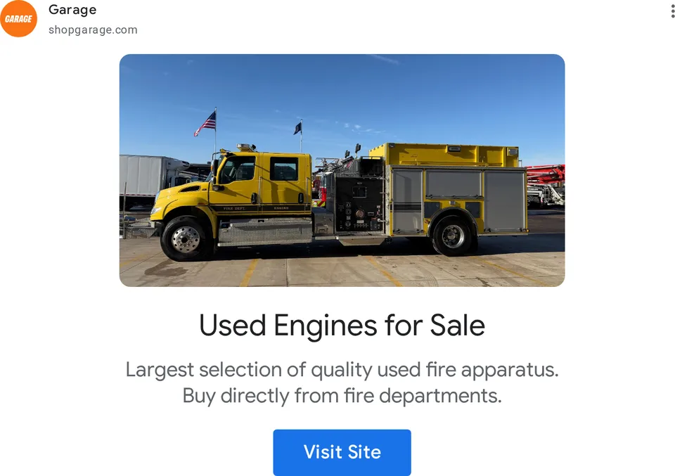 An ad Shopgarage is running