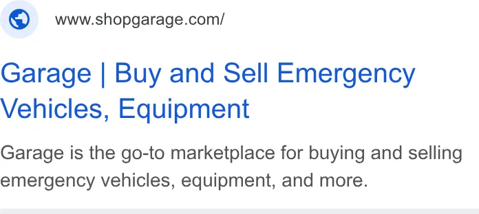 An ad Shopgarage is running
