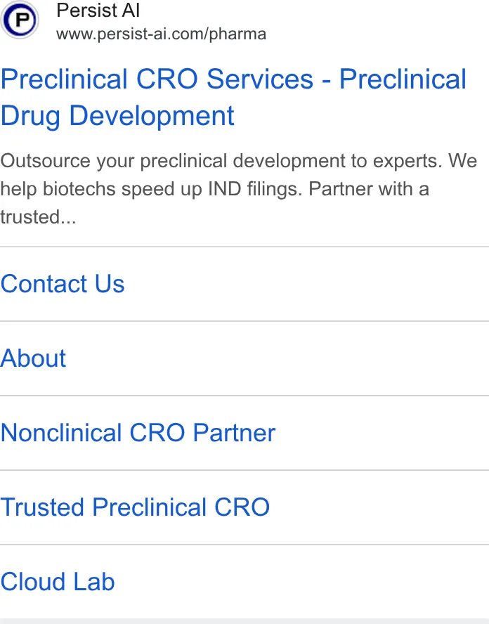 An ad Persist AI is running
