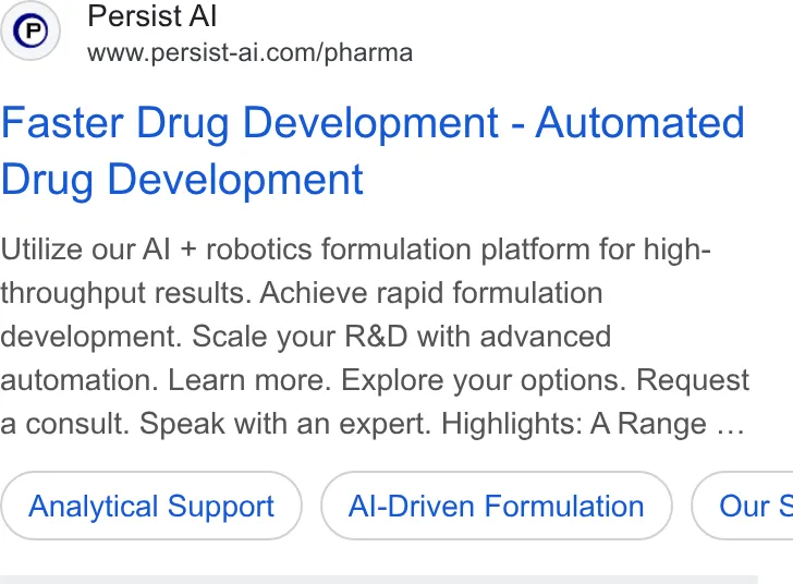An ad Persist AI is running
