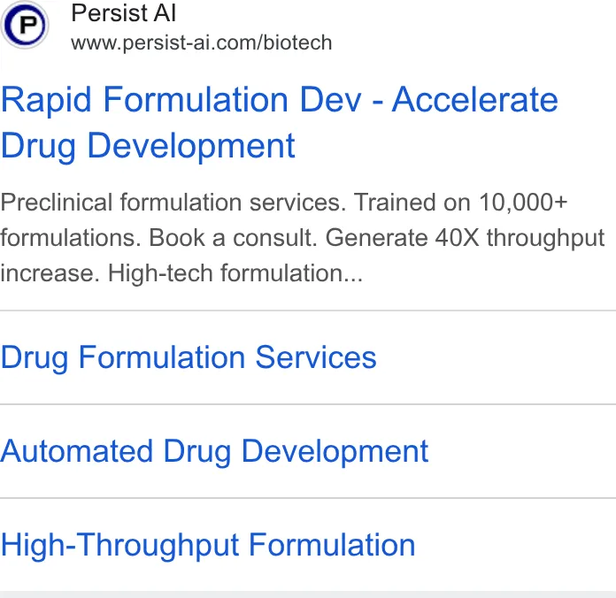 An ad Persist AI is running
