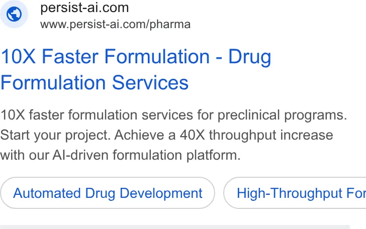 An ad Persist AI is running